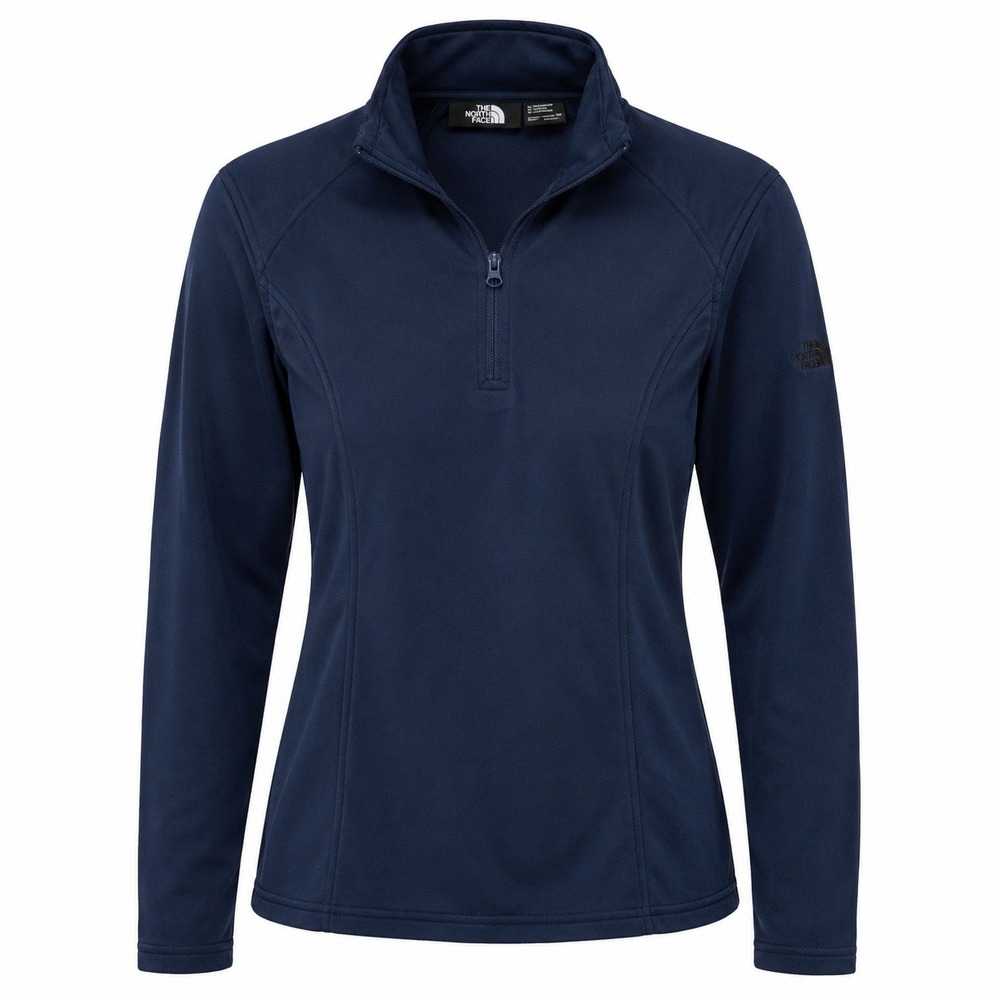 The North‎ Face Women's Blue Pullover/Quarter Zip with Black Logo Sz M